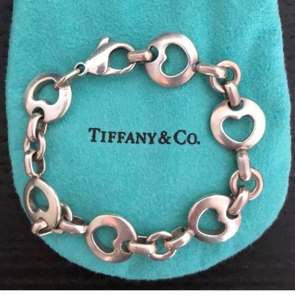 Tiffany & Co. Jewelry - Tiffany Retired Sterling Heart Stencil Bracelet